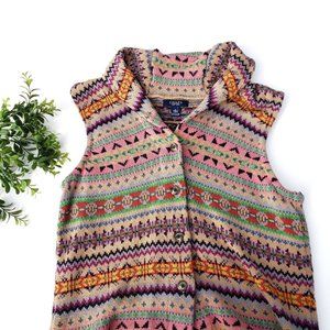 Vintage Chaps Sleeveless Sweater Vest 90s y2k Button Font Collared